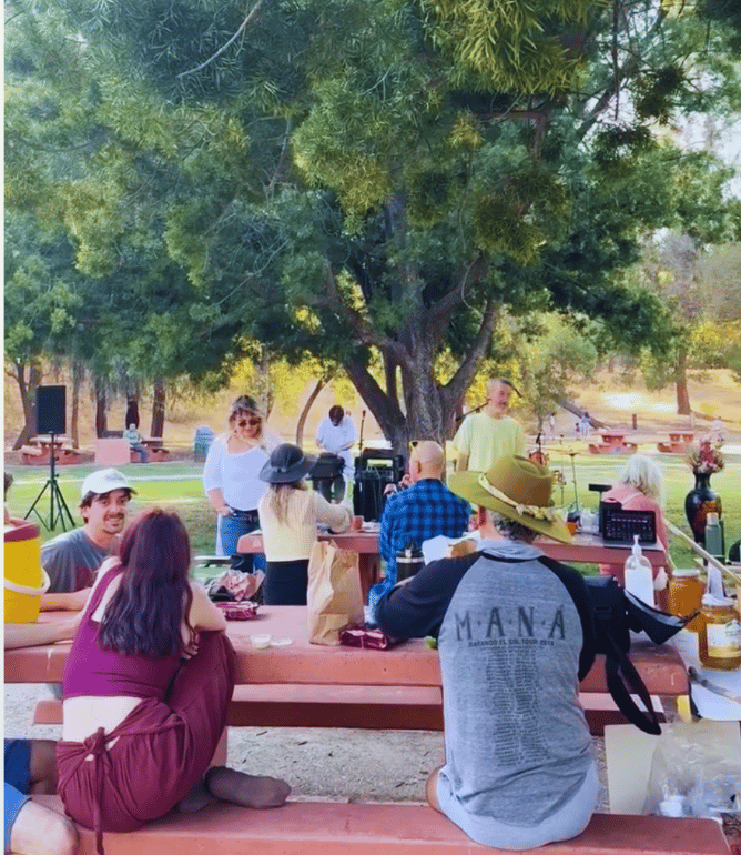 Outdoor community gathering